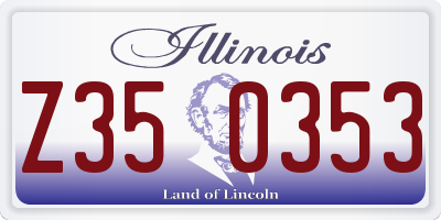 IL license plate Z350353