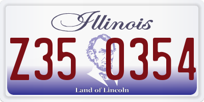 IL license plate Z350354