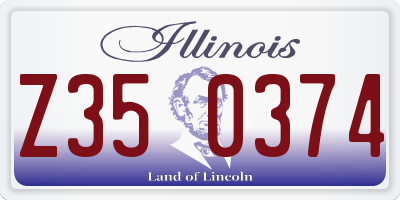 IL license plate Z350374