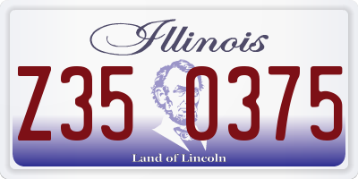 IL license plate Z350375