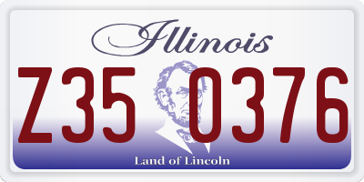 IL license plate Z350376
