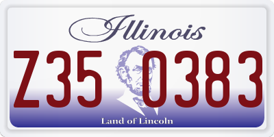 IL license plate Z350383