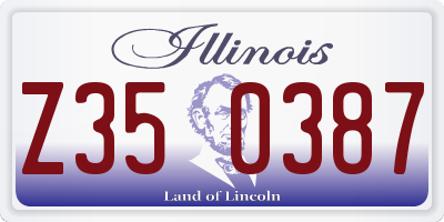 IL license plate Z350387