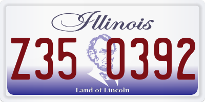 IL license plate Z350392