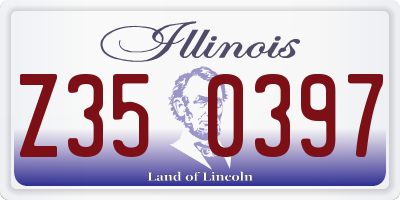 IL license plate Z350397