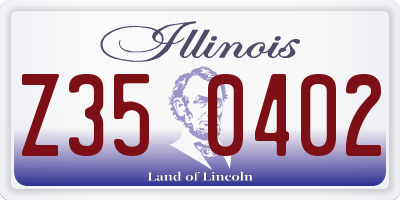 IL license plate Z350402
