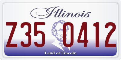 IL license plate Z350412