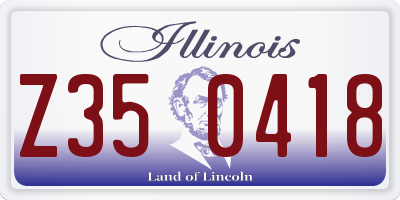 IL license plate Z350418