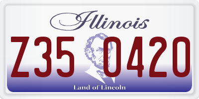 IL license plate Z350420