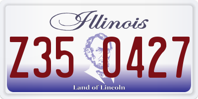 IL license plate Z350427