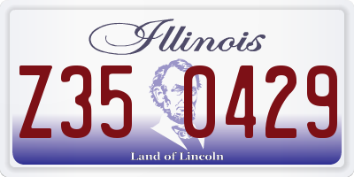 IL license plate Z350429