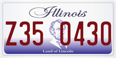 IL license plate Z350430