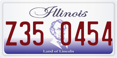 IL license plate Z350454
