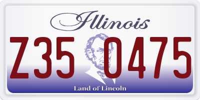 IL license plate Z350475