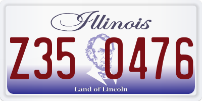 IL license plate Z350476