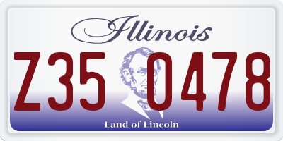 IL license plate Z350478