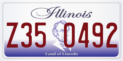 IL license plate Z350492