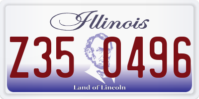 IL license plate Z350496
