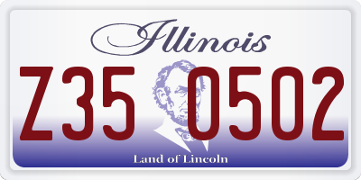 IL license plate Z350502