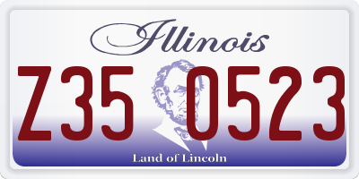 IL license plate Z350523