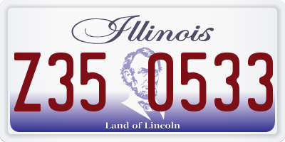 IL license plate Z350533