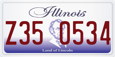 IL license plate Z350534