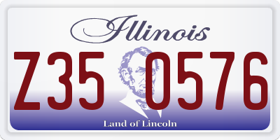 IL license plate Z350576