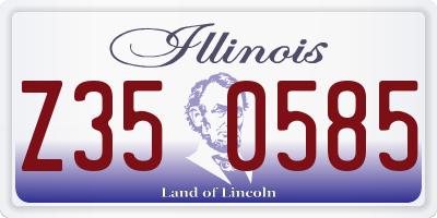 IL license plate Z350585