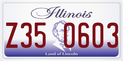 IL license plate Z350603