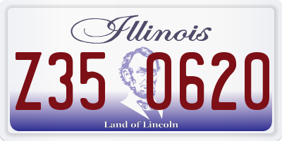 IL license plate Z350620