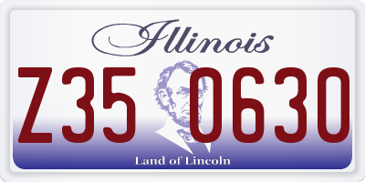 IL license plate Z350630