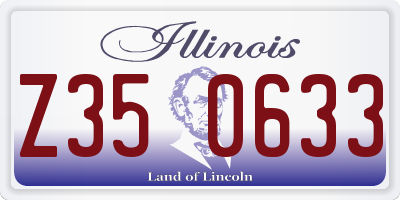 IL license plate Z350633