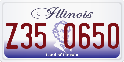 IL license plate Z350650