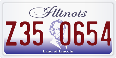 IL license plate Z350654
