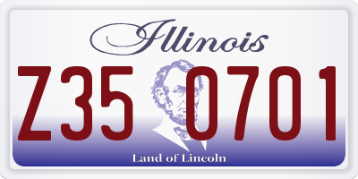 IL license plate Z350701