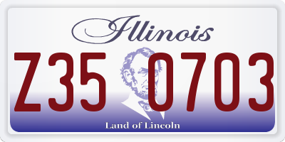 IL license plate Z350703