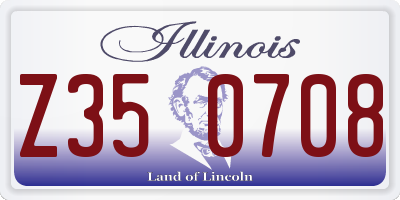 IL license plate Z350708