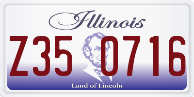 IL license plate Z350716