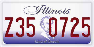 IL license plate Z350725