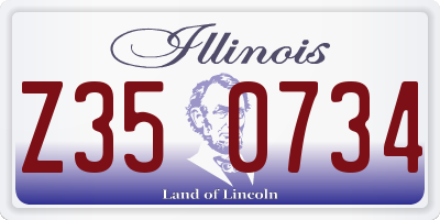 IL license plate Z350734