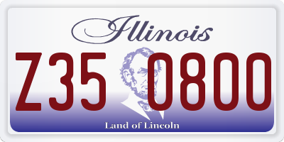 IL license plate Z350800