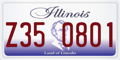 IL license plate Z350801