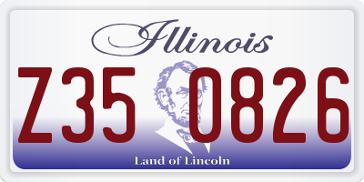 IL license plate Z350826