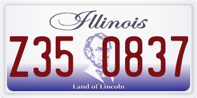 IL license plate Z350837