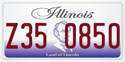 IL license plate Z350850