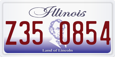 IL license plate Z350854