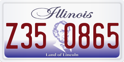 IL license plate Z350865