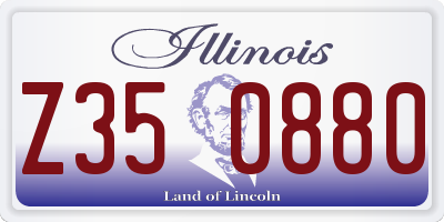 IL license plate Z350880