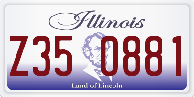 IL license plate Z350881