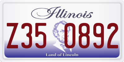 IL license plate Z350892
